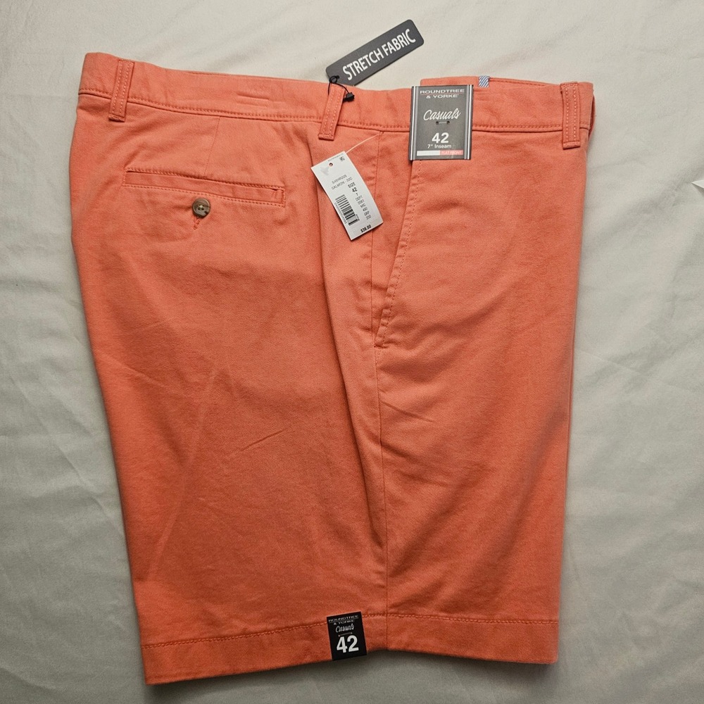 Roundtree & Yorke Casuals Size 42 Flat Front Salmon Shorts NWT 1279